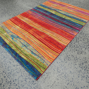 Multi Colour Modern Rainbow Design Turkish Aroha Rug