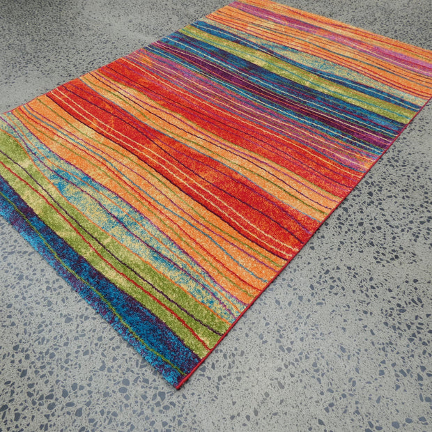 Multi Colour Modern Rainbow Design Turkish Aroha Rug