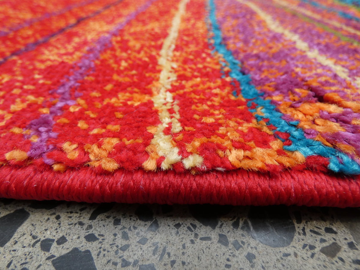 Multi Colour Modern Rainbow Design Turkish Aroha Rug