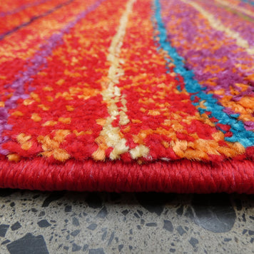 Multi Colour Modern Rainbow Design Turkish Aroha Rug