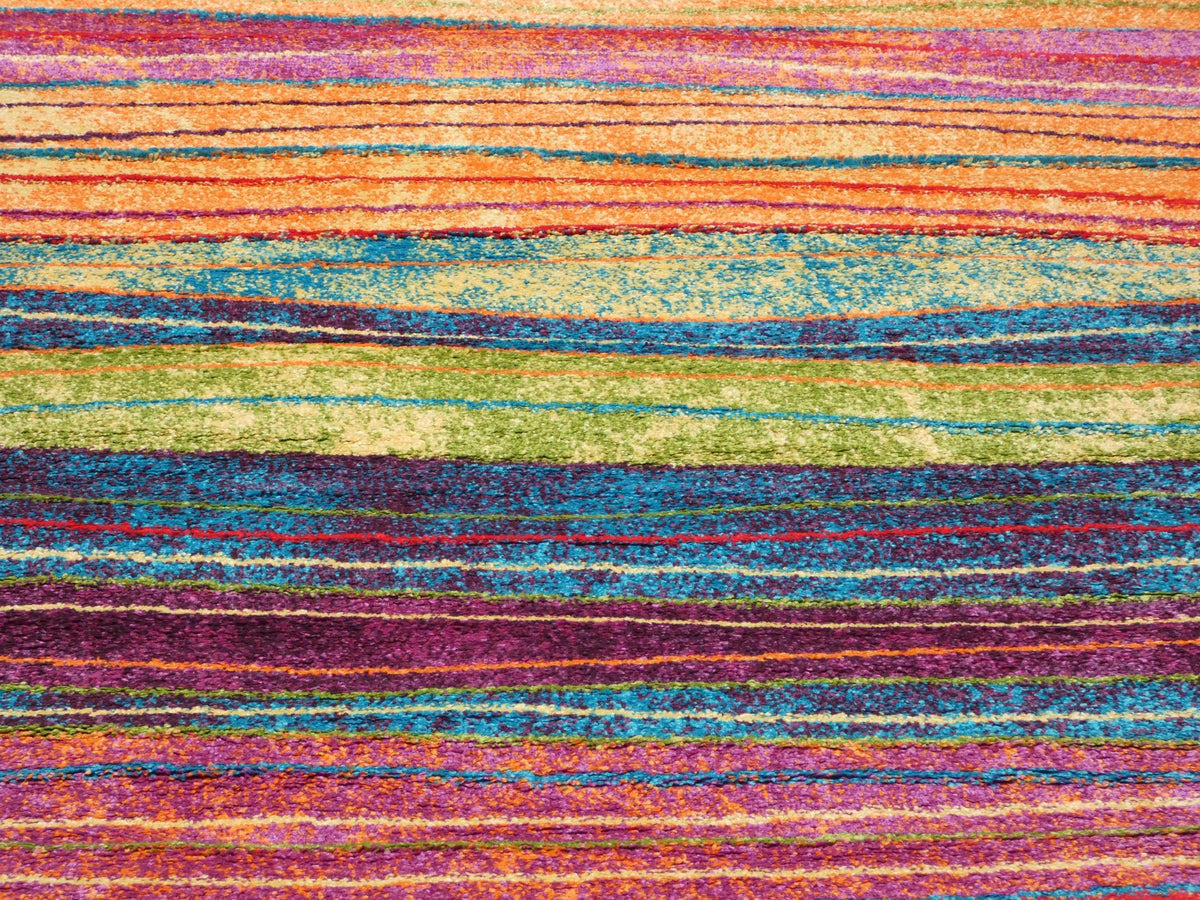 Multi Colour Modern Rainbow Design Turkish Aroha Rug