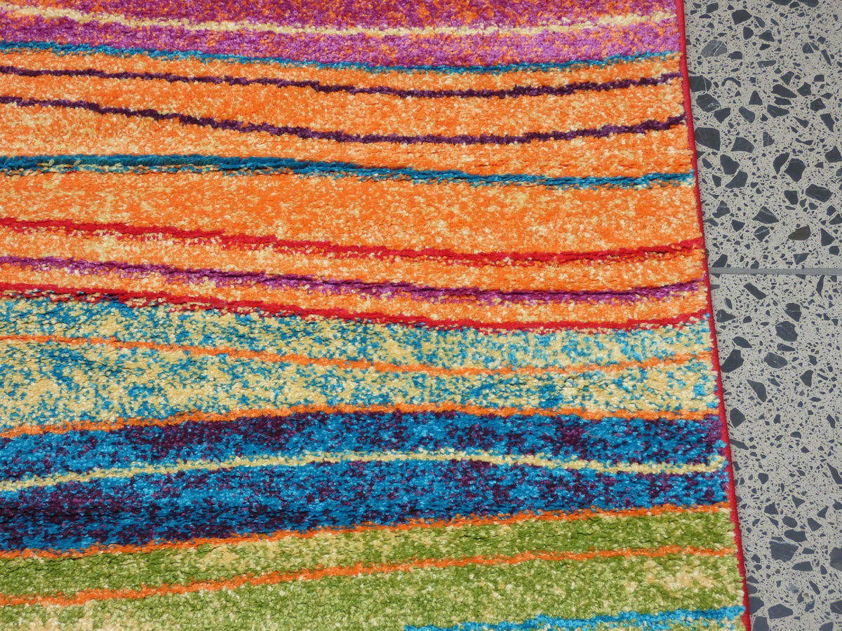 Multi Colour Modern Rainbow Design Turkish Aroha Rug