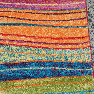 Multi Colour Modern Rainbow Design Turkish Aroha Rug