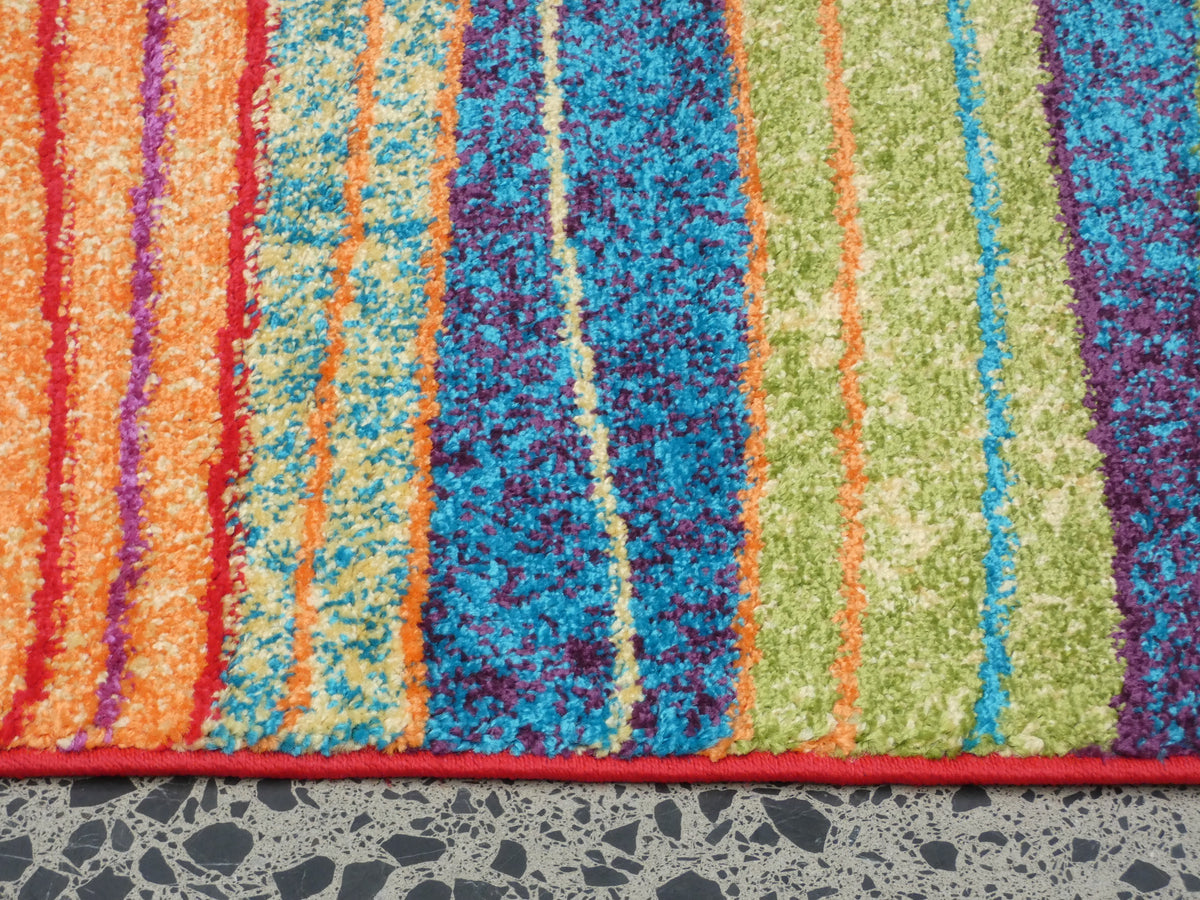 Multi Colour Modern Rainbow Design Turkish Aroha Rug