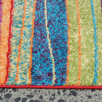 Multi Colour Modern Rainbow Design Turkish Aroha Rug
