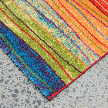 Multi Colour Modern Rainbow Design Turkish Aroha Rug