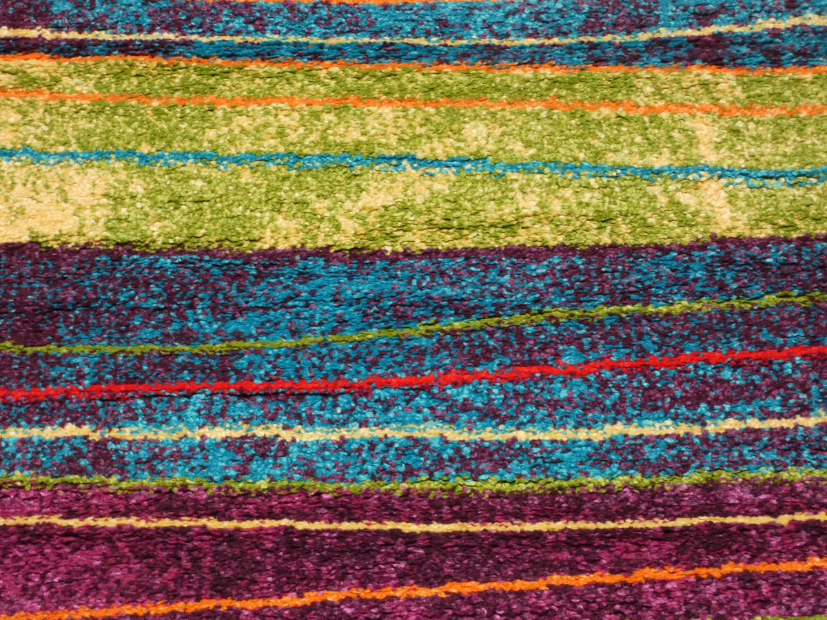 Multi Colour Modern Rainbow Design Turkish Aroha Rug