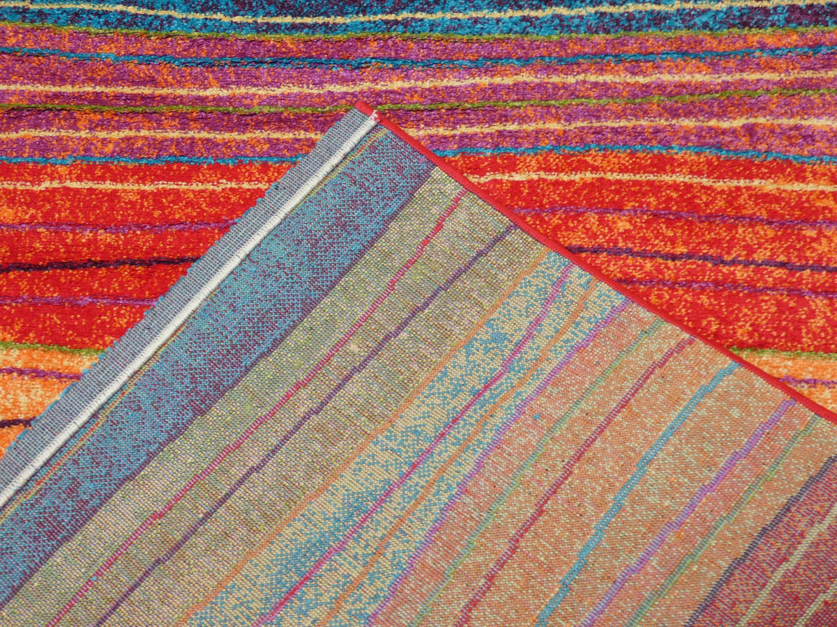 Multi Colour Modern Rainbow Design Turkish Aroha Rug