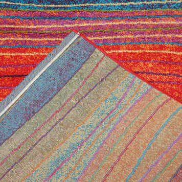 Multi Colour Modern Rainbow Design Turkish Aroha Rug