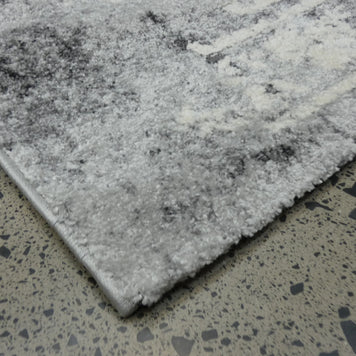 Geometric Modern Design Turkish Aroha Rug in Light Grey & Grey