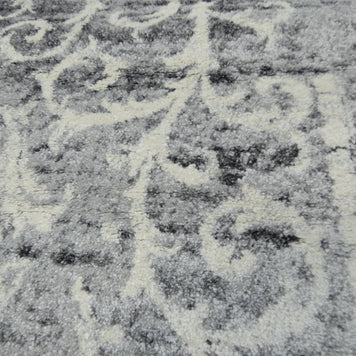 Geometric Modern Design Turkish Aroha Rug in Light Grey & Grey