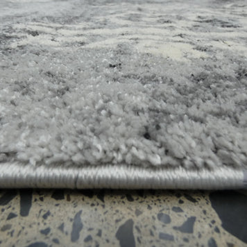 Geometric Modern Design Turkish Aroha Rug in Light Grey & Grey