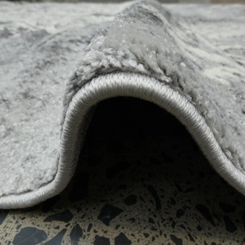 Geometric Modern Design Turkish Aroha Rug in Light Grey & Grey