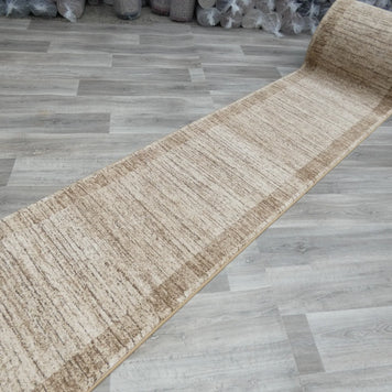 Border Design Hallway Runner Beige Colour Size: 80cm x Cut to Order