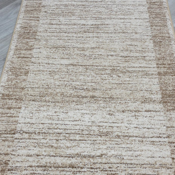 Border Design Hallway Runner Beige Colour Size: 80cm x Cut to Order