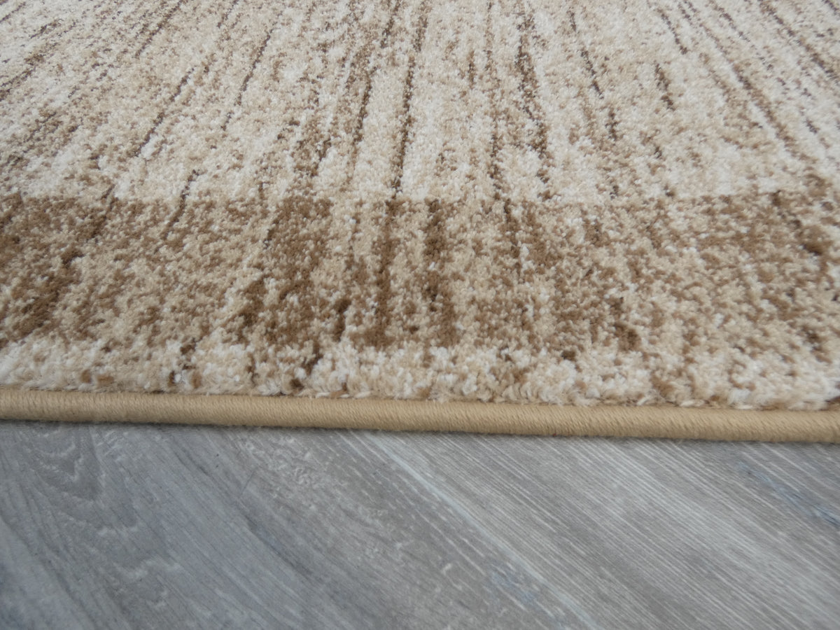 Border Design Hallway Runner Beige Colour Size: 80cm x Cut to Order