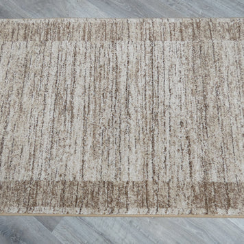 Border Design Hallway Runner Beige Colour Size: 80cm x Cut to Order