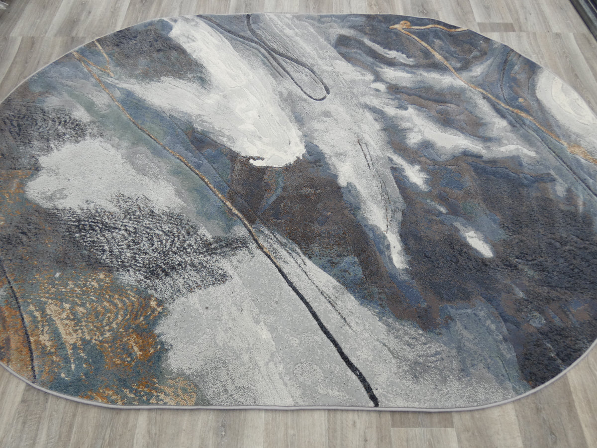Contemporary Design Oval Argentum Rug