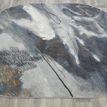 Contemporary Design Oval Argentum Rug