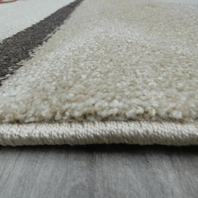 Kimya Collection Modern Block Pattern Rug in Warm Earth Tones – Contemporary Geometric Design