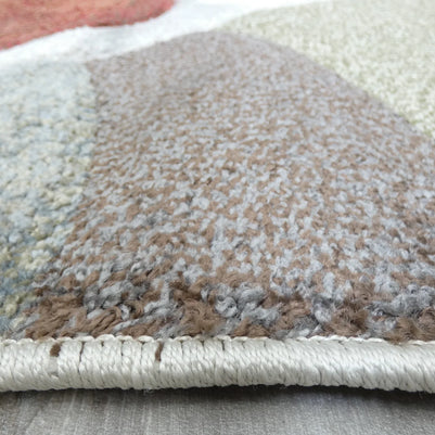 Kimya Collection Retro Wave Rug in Earthy Tones – Bold and Flowing Design