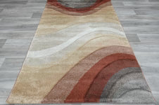 Kimya Collection Gradient wave Pattern Rug In Warm Colour Pallet