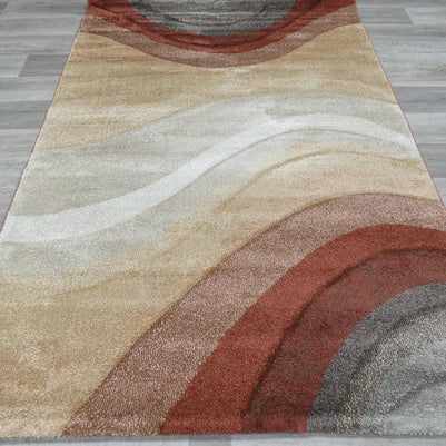 Kimya Collection Gradient wave Pattern Rug In Warm Colour Pallet