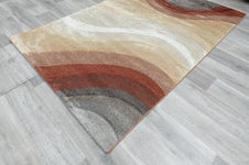 Kimya Collection Gradient wave Pattern Rug In Warm Colour Pallet