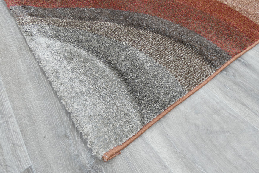 Kimya Collection Gradient wave Pattern Rug In Warm Colour Pallet