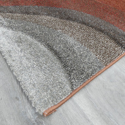 Kimya Collection Gradient wave Pattern Rug In Warm Colour Pallet