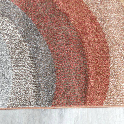 Kimya Collection Gradient wave Pattern Rug In Warm Colour Pallet