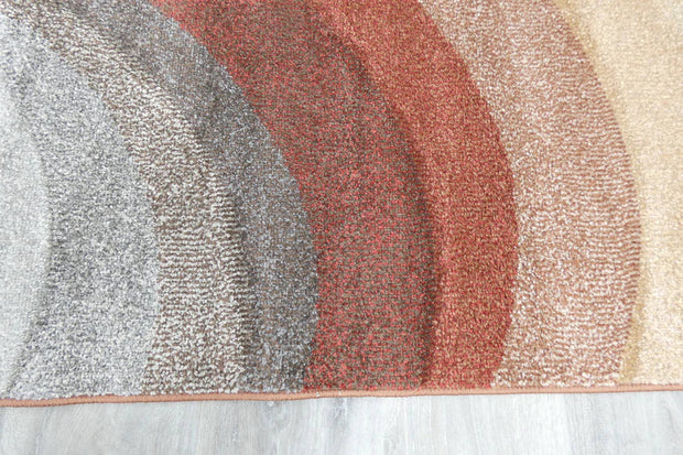 Kimya Collection Gradient wave Pattern Rug In Warm Colour Pallet