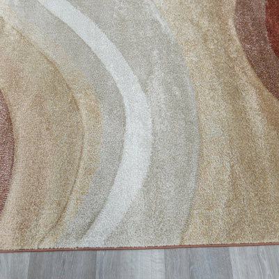 Kimya Collection Gradient wave Pattern Rug In Warm Colour Pallet