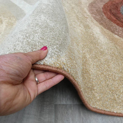 Kimya Collection Gradient wave Pattern Rug In Warm Colour Pallet