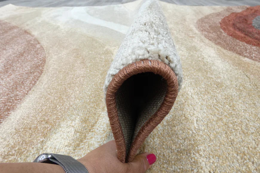 Kimya Collection Gradient wave Pattern Rug In Warm Colour Pallet