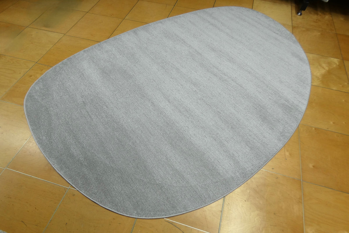 Luxurious Plain Textured Trentino Pebble Shape Rug (41005-2121) Size: 200 x 290cm