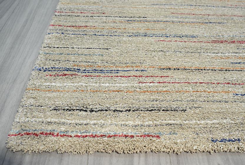 Thick Modern Beige Colour Shaggy Rug Size: 133 x 195cm