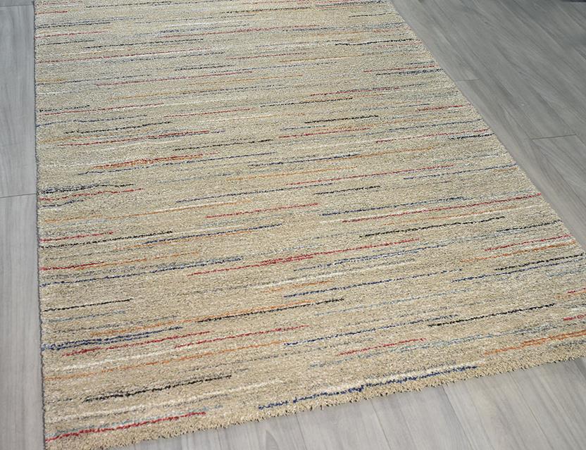 Thick Modern Beige Colour Shaggy Rug Size: 133 x 195cm