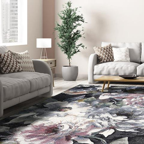 Multicoloured Floral Modern Style Argentum Rug