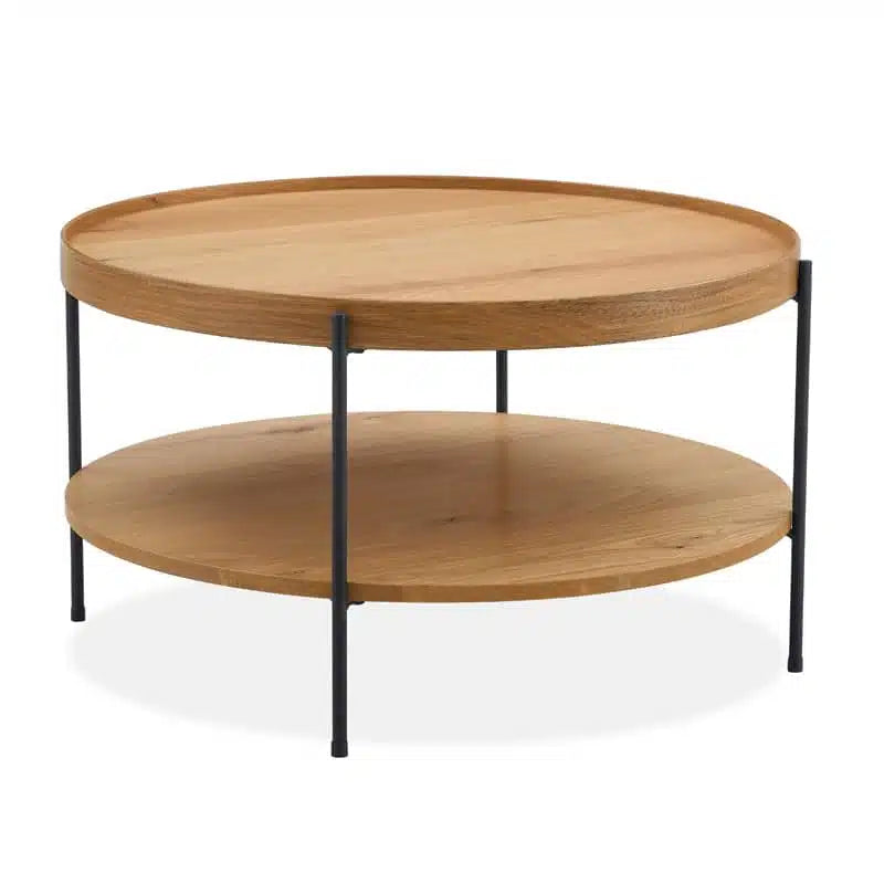 Reflect 2 Tier Coffee Table 80cm – Natural Oak