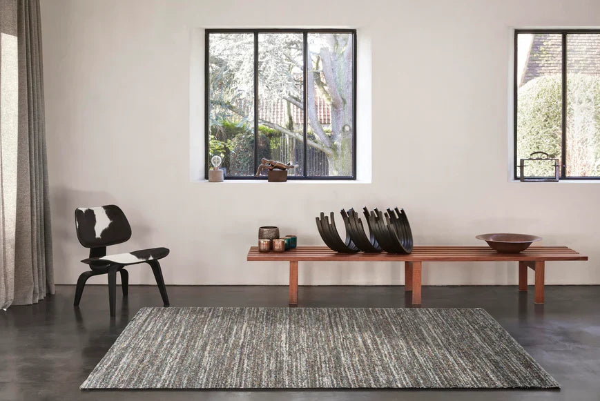 Modern Earth Tone Textured Mehari Rug
