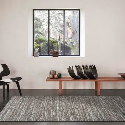 Modern Earth Tone Textured Mehari Rug