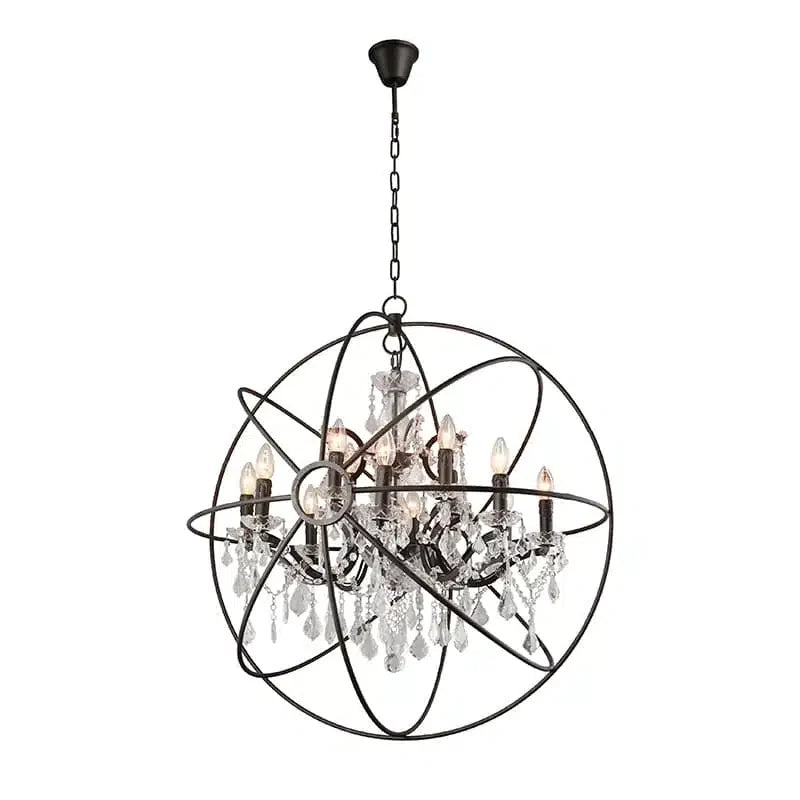 Rococo Globe 80cm Chandelier – Antique Black