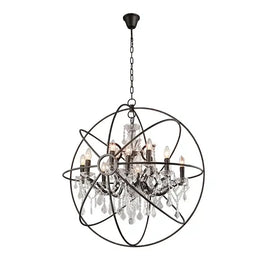 Rococo Globe 80cm Chandelier – Antique Black