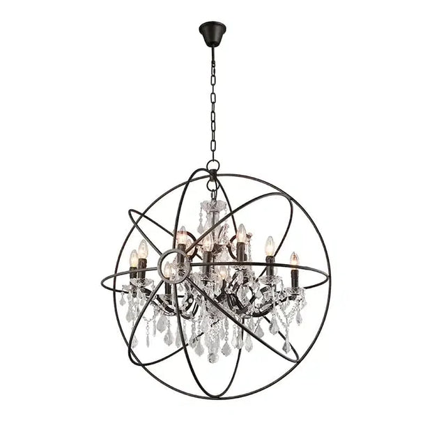 Rococo Globe 80cm Chandelier – Antique Black