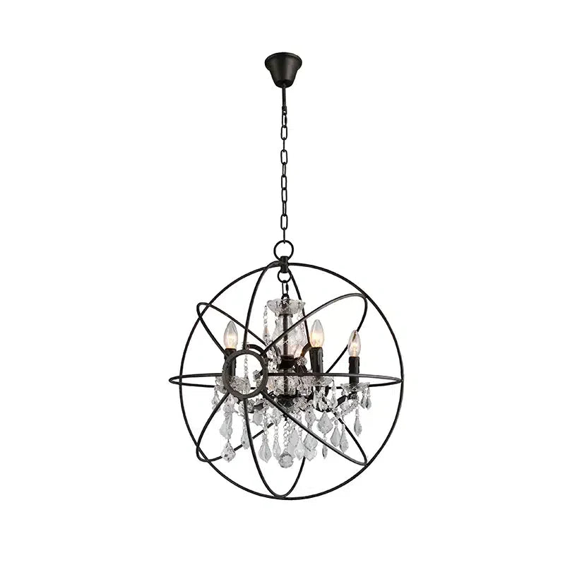 Rococo Globe 60cm Chandelier – Antique Black
