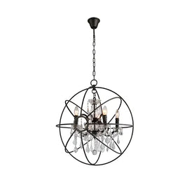 Rococo Globe 60cm Chandelier – Antique Black