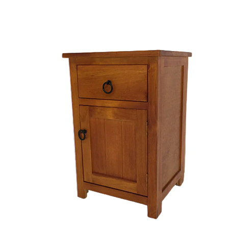 Tina 1 Drawer 1 Door Bedside Table – Warm Honey