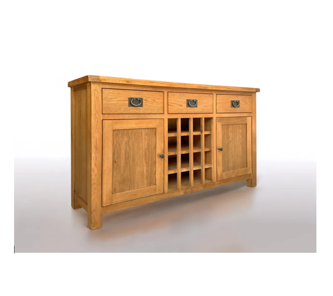 Richmond Oak Buffet Table with Wine Rack