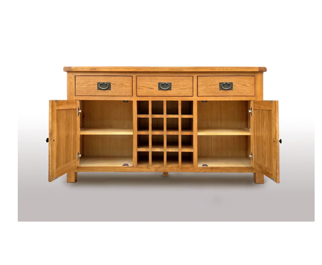 Richmond Oak Buffet Table with Wine Rack